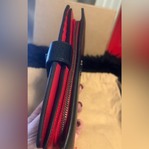 Christian Louboutin Paloma Calfskin Black/Red Long Wallet - Picture 6 of 16